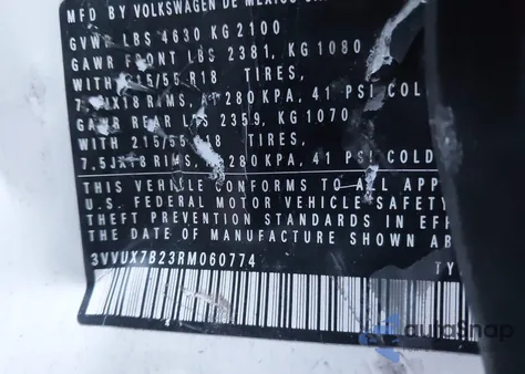 2024 Volkswagen Taos 1.5T Se from USA, damaged, VIN 3VVUX7B23RM060774